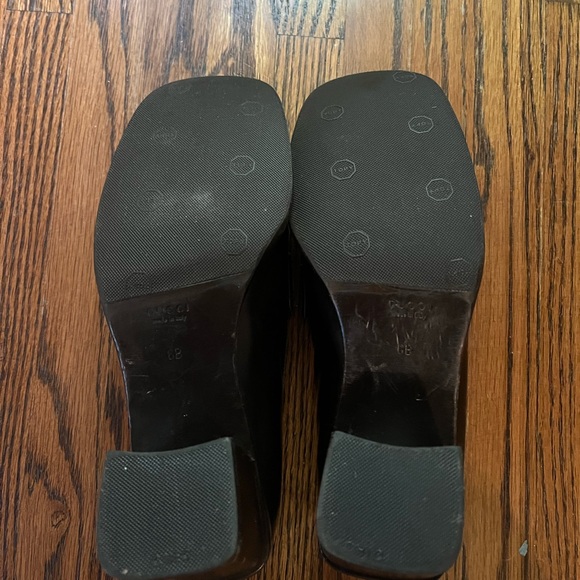 Authentic Vintage Gucci Black Loafers Chunky Heel 5.5